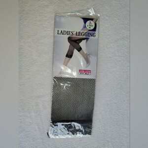 NWT Black Footless Fishnet Tights with black lace trim